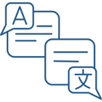 Übersetzung Icon_line_hellblau