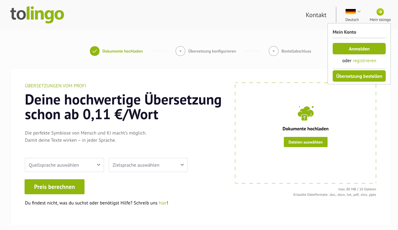 tolingo Webshop Registrierung Schritt-für-Schritt Anleitung 1