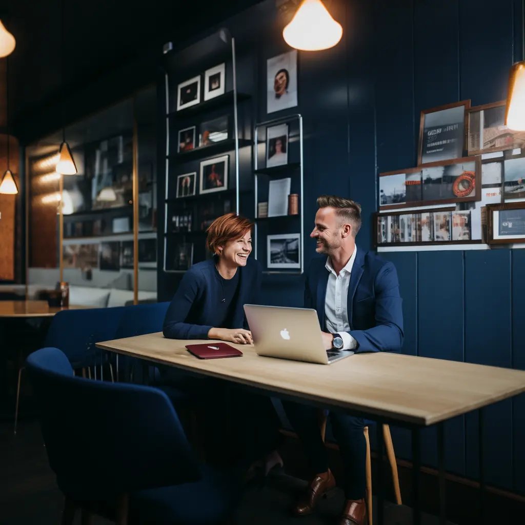 two people doing layout adaption on your laptop