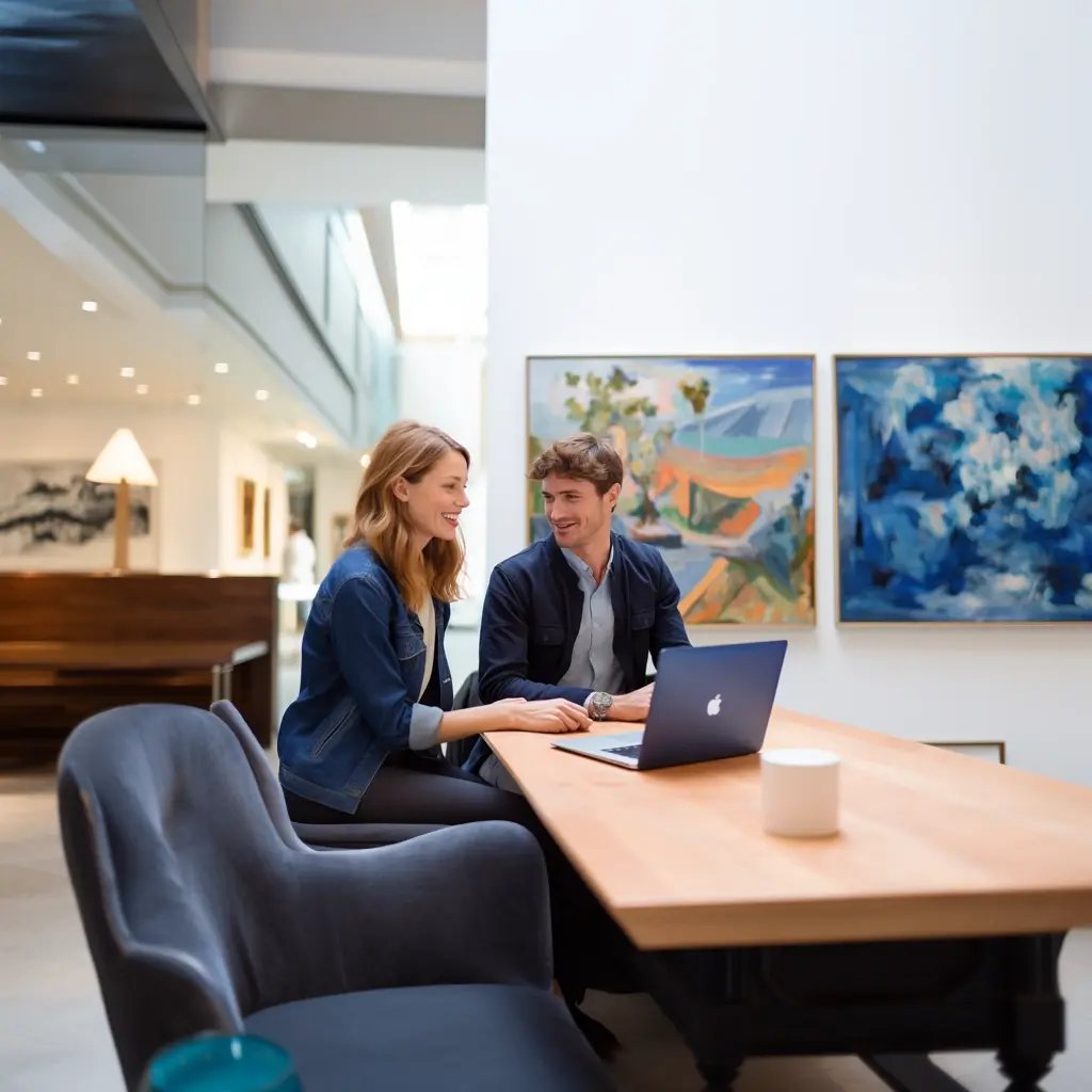 Two colleagues in an office