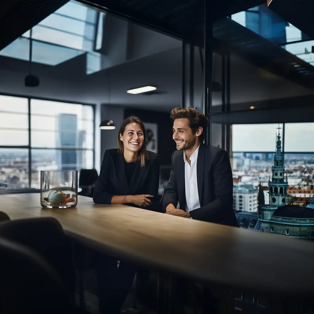 Zwei Kollegen im Büro