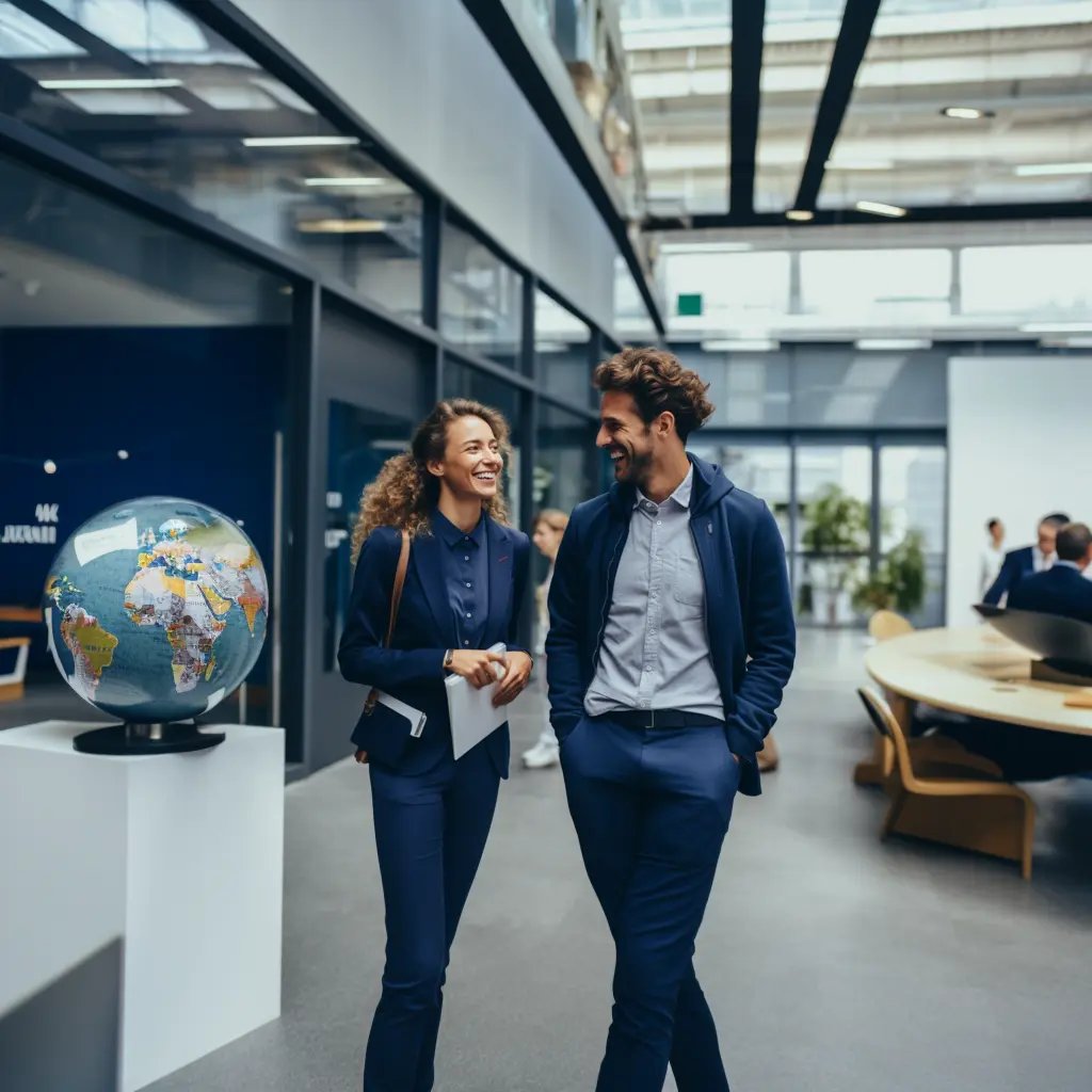 Two colleagues discussing a translation in russian