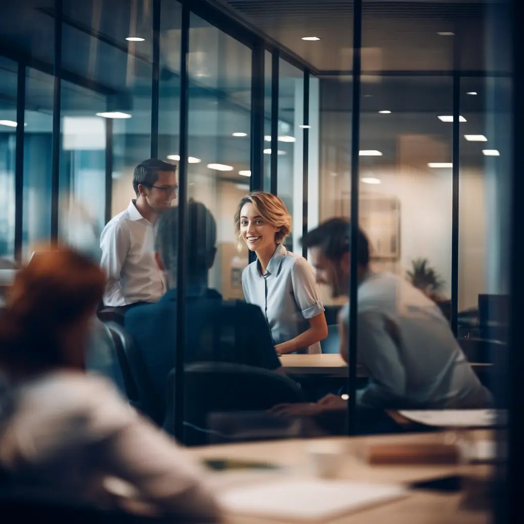 Colleagues in a modern office compare translation costs 