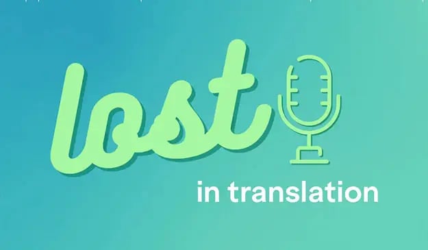 Das Logo unseres Podcasts Lost in Translation