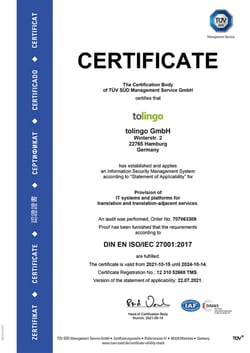 TÜV-Süd-ISO-27001-Certificate-tolingo-EN