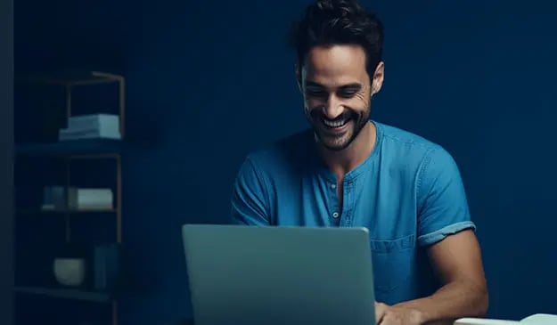 A man reading a business dictionary