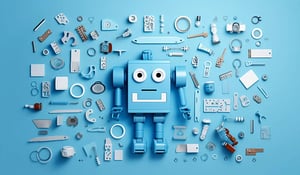 Ein Roboter mit vielen Roboterteilen - Prompt Engineering Tipps