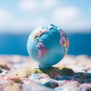 Erdkugel auf einem Strand: Übersetzungsbüro Englisch