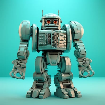 Roboter aus Lego-Bausteinen gebaut - Prompt Engineering mit Anleitung