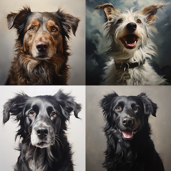 AI-generated image of a dog, the result of a very short prompt