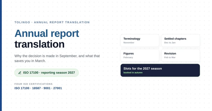 Annual report translation: why the decision is made in September