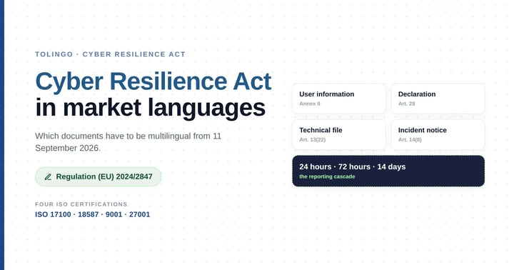 Cyber Resilience Act: which documents have to be multilingual