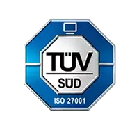 Plakette für die ISO-27001-Zertifizierung