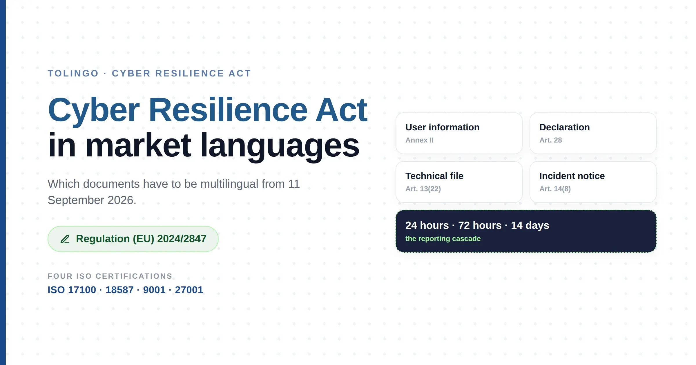 Cyber Resilience Act: which documents have to be multilingual